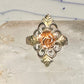 Black Hills Gold ring leaves rose band size 7 sterling silver women girls