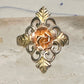 Black Hills Gold ring leaves rose band size 7 sterling silver women girls