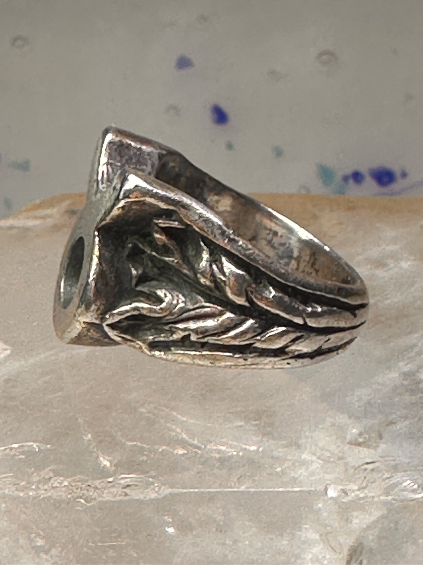 Mexico Taxco ring Taurus Texas ranch brand band size 7.75 sterling silver men women