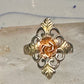 Black Hills Gold ring leaves rose band size 7 sterling silver women girls