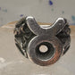 Mexico Taxco ring Taurus Texas ranch brand band size 7.75 sterling silver men women