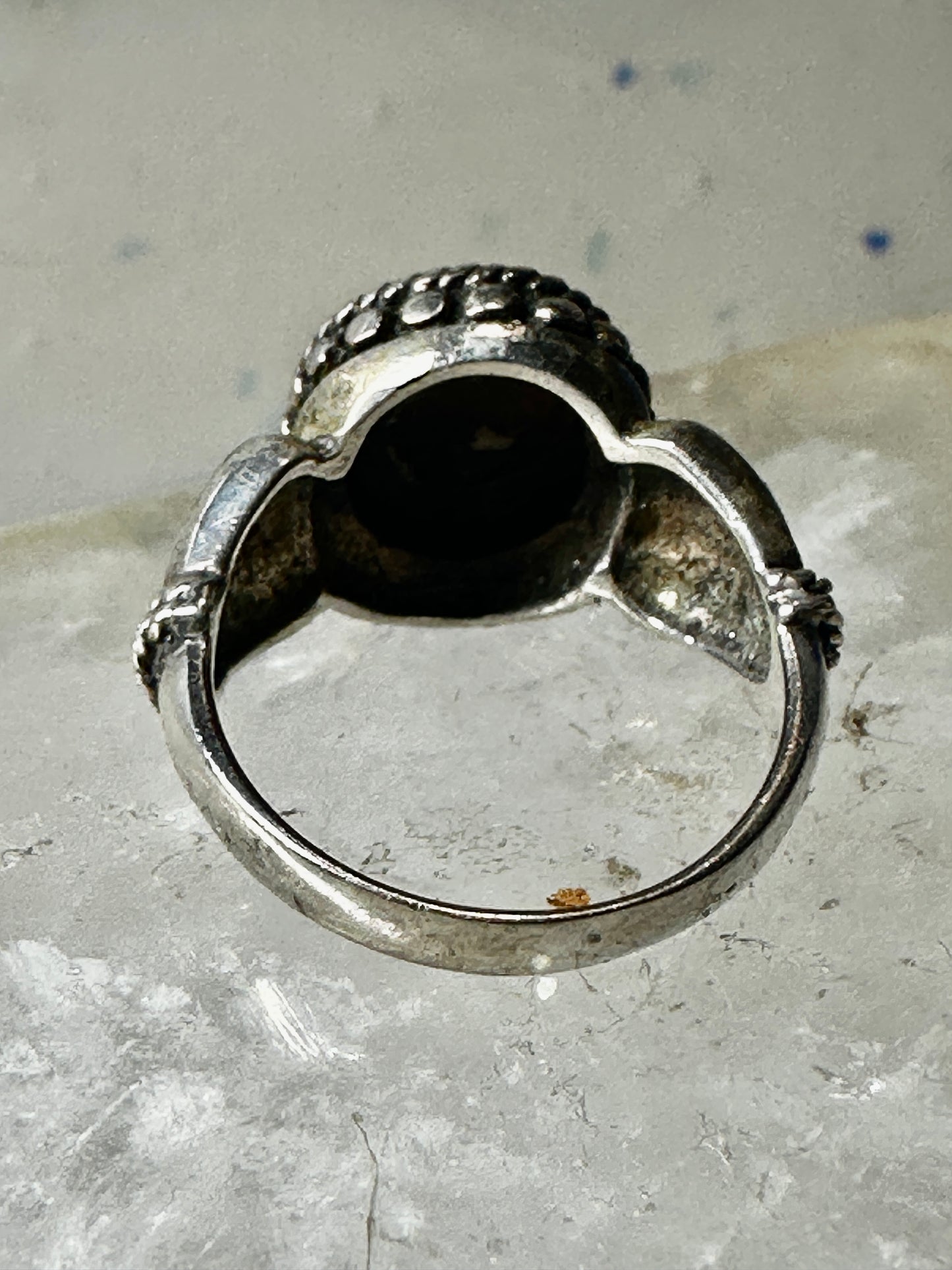 Onyx ring size 6.75 sterling silver mourning band women girls