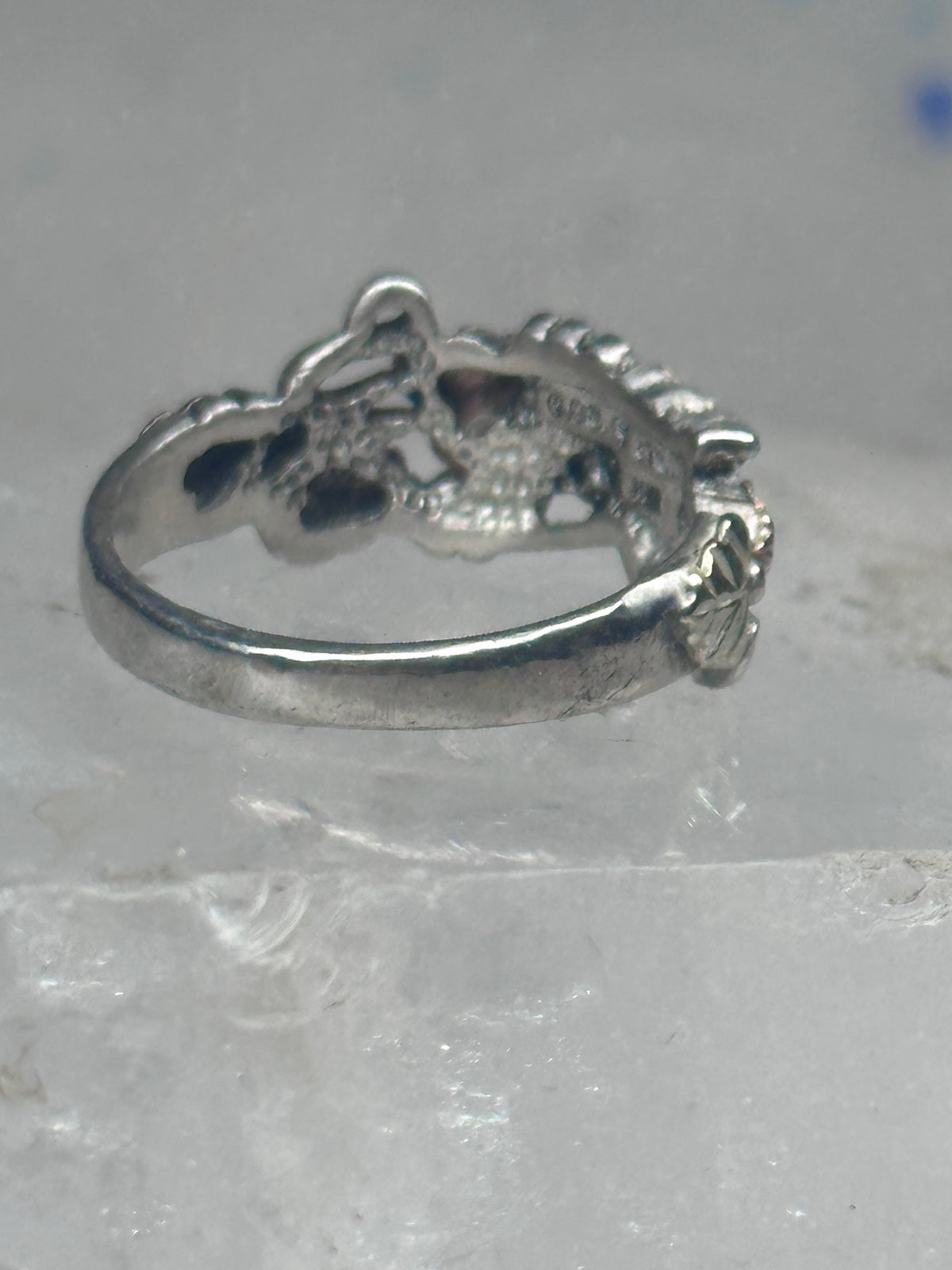 Vintage Sterling Silver Black Hills Gold Grape Leaf Ring Coleman Co Size 7 925