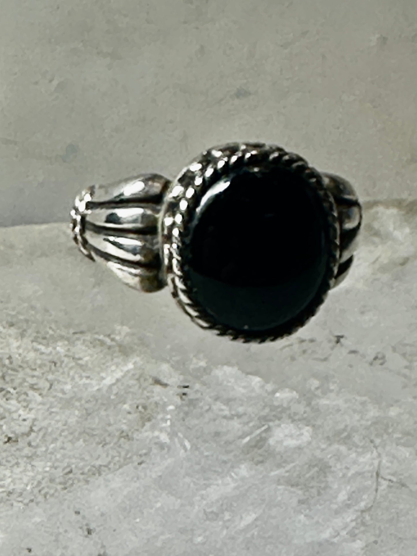 Onyx ring size 6.75 sterling silver mourning band women girls