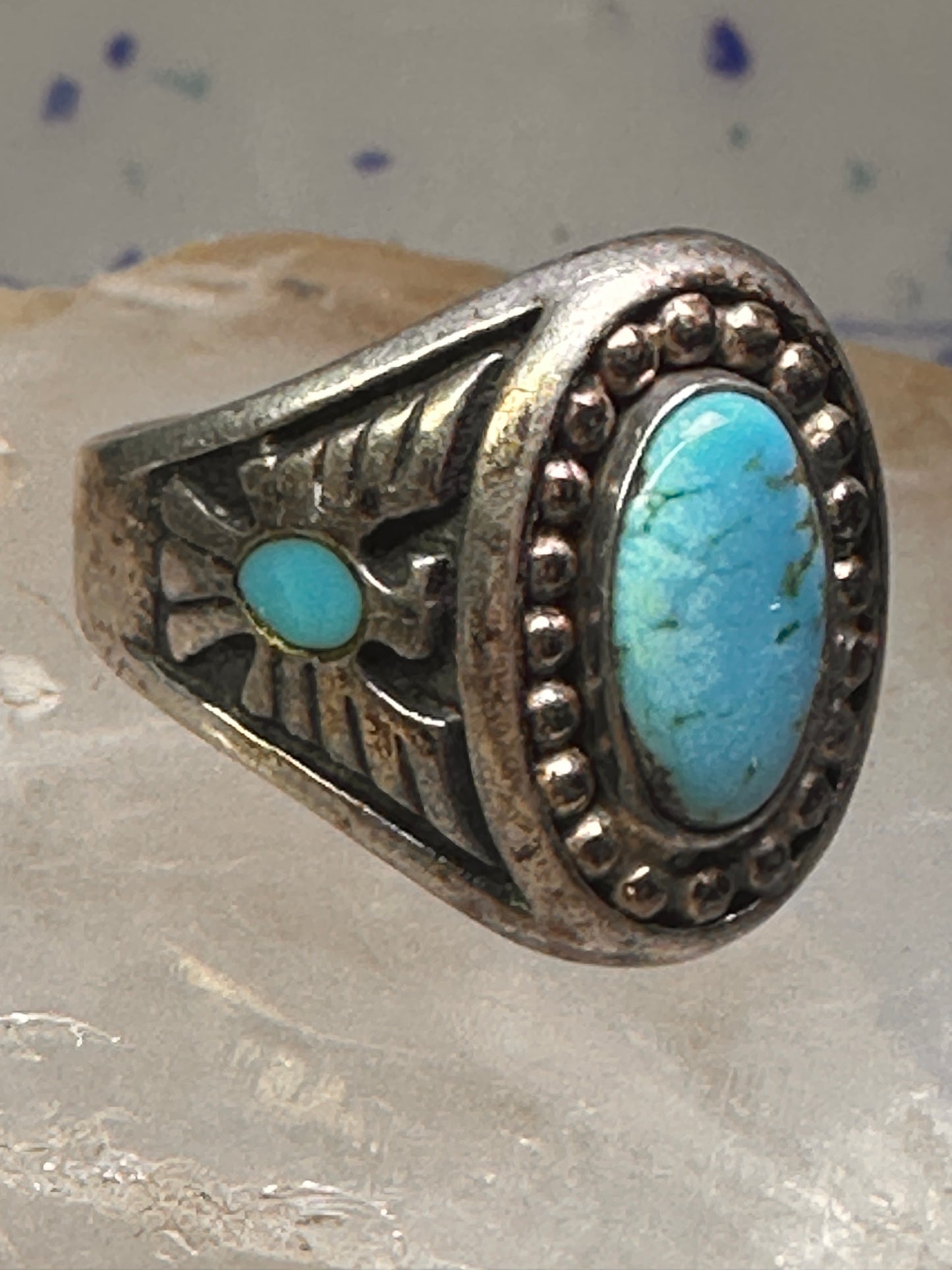 Navajo Turquoise ring Phoenix band size 10.5 sterling silver men women