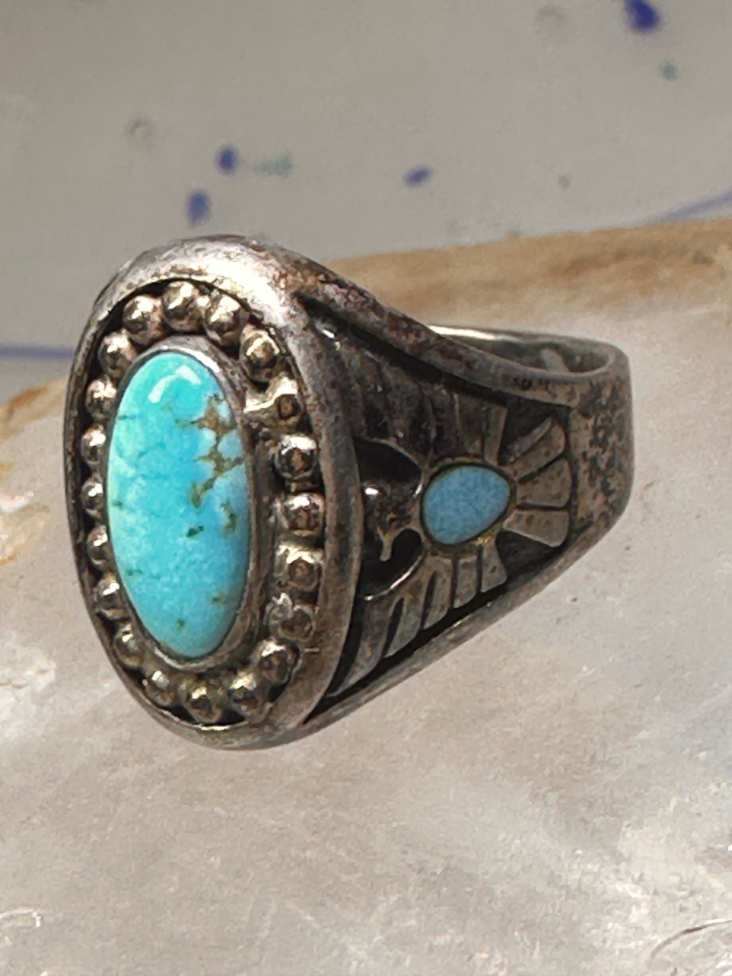 Navajo Turquoise ring Phoenix band size 10.5 sterling silver men women