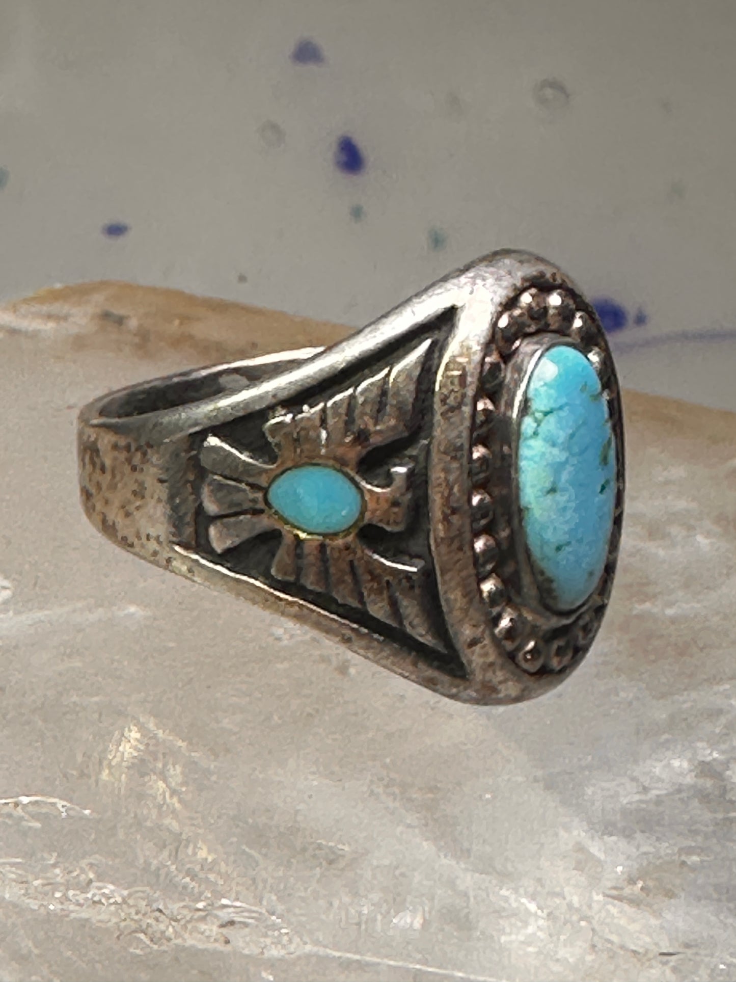 Navajo Turquoise ring Phoenix band size 10.5 sterling silver men women