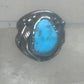Vintage Sterling Silver Kingman Turquoise Stamped Leaf Ring Tom Ahasteen Size 10.50 925