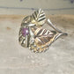 Black Hills Gold ring leaves amethyst band size 6 sterling silver women girls