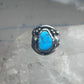 Vintage Sterling Silver Kingman Turquoise Stamped Leaf Ring Tom Ahasteen Size 10.50 925