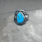Vintage Sterling Silver Kingman Turquoise Stamped Leaf Ring Tom Ahasteen Size 10.50 925