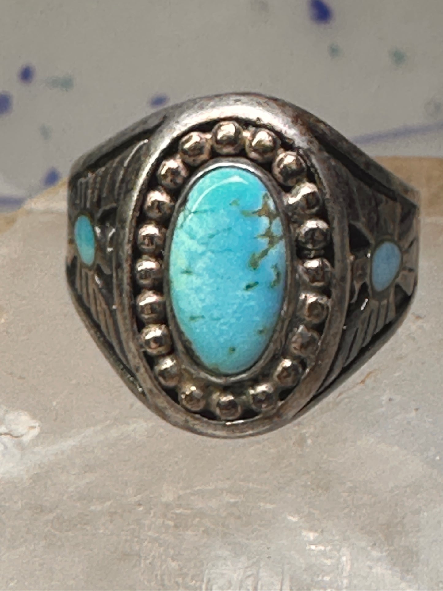 Navajo Turquoise ring Phoenix band size 10.5 sterling silver men women