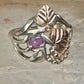 Black Hills Gold ring leaves amethyst band size 6 sterling silver women girls