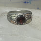 Black Hills ring garnet leaves wedding band size 7.7 sterling silver women men