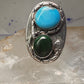 Navajo Ring Snake Turquoise malachite band size 10.5 sterling silver men women