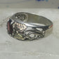 Black Hills ring garnet leaves wedding band size 7.7 sterling silver women men