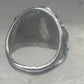 Vintage Sterling Silver Morenci Blue Turquoise Three Stone Leaf Ring Size 9.50 925