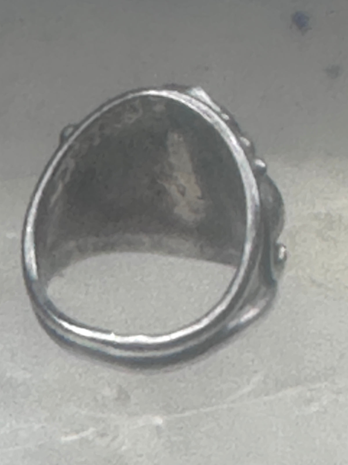 Vintage Sterling Silver Morenci Blue Turquoise Three Stone Leaf Ring Size 9.50 925