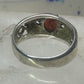 Black Hills ring garnet leaves wedding band size 7.7 sterling silver women men