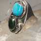 Navajo Ring Snake Turquoise malachite band size 10.5 sterling silver men women