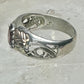 Black Hills ring garnet leaves wedding band size 7.7 sterling silver women men