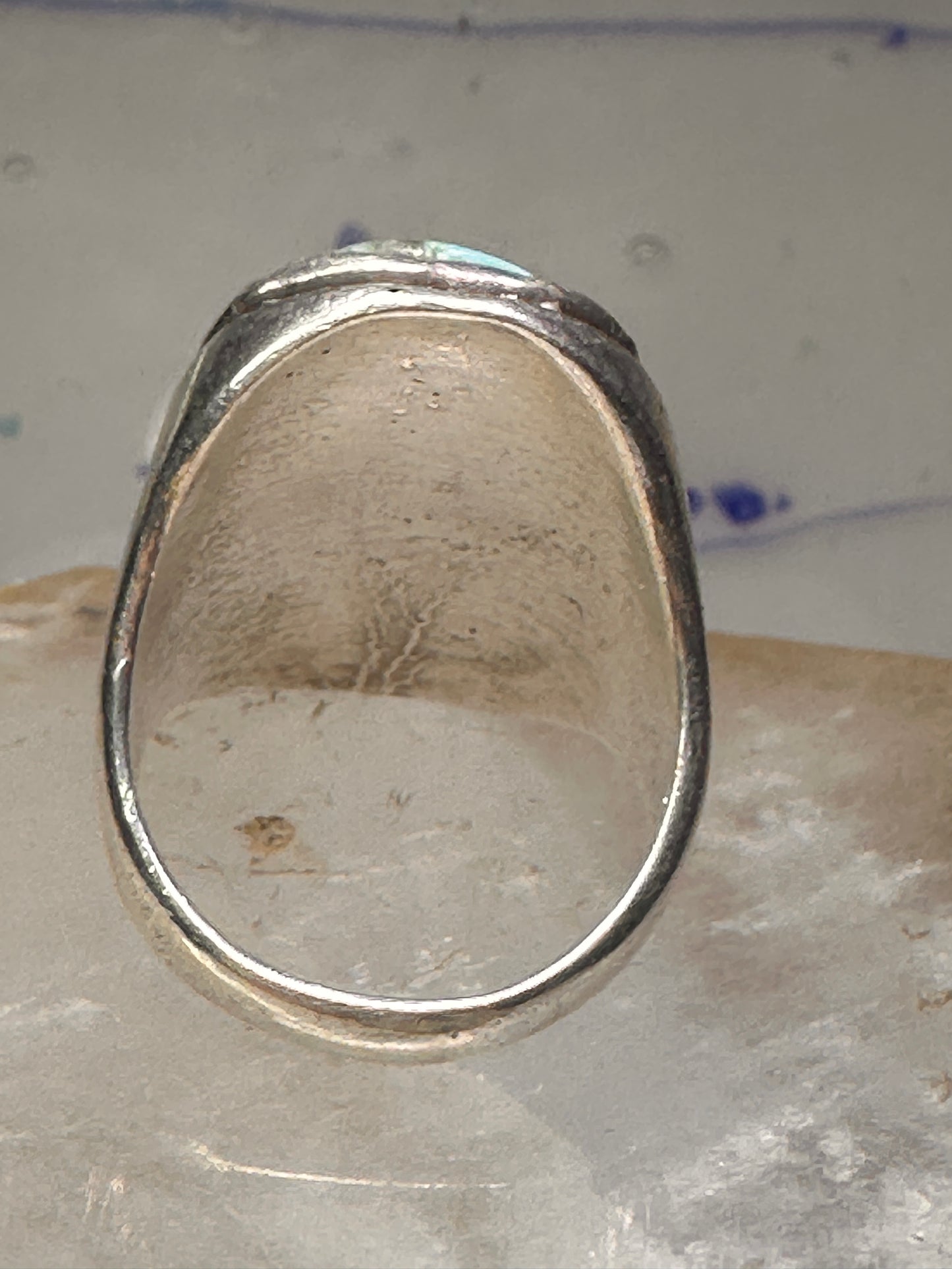 Navajo Ring Snake Turquoise malachite band size 10.5 sterling silver men women