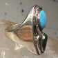 Navajo Ring Snake Turquoise malachite band size 10.5 sterling silver men women