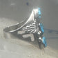 Vintage Sterling Silver Morenci Blue Turquoise Three Stone Leaf Ring Size 9.50 925