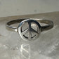Peace ring religious band size 8.50 sterling silver women pinky girls women