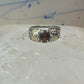 Black Hills ring garnet leaves wedding band size 7.7 sterling silver women men