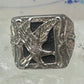 Black Hills ring Eagle onyx leaves band size 10.50 sterling silver women men