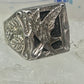 Black Hills ring Eagle onyx leaves band size 10.50 sterling silver women men