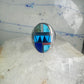 Zuni ring turquoise geometric inlay Size 11 sterling silver women men