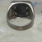 Black Hills ring Eagle onyx leaves band size 10.50 sterling silver women men