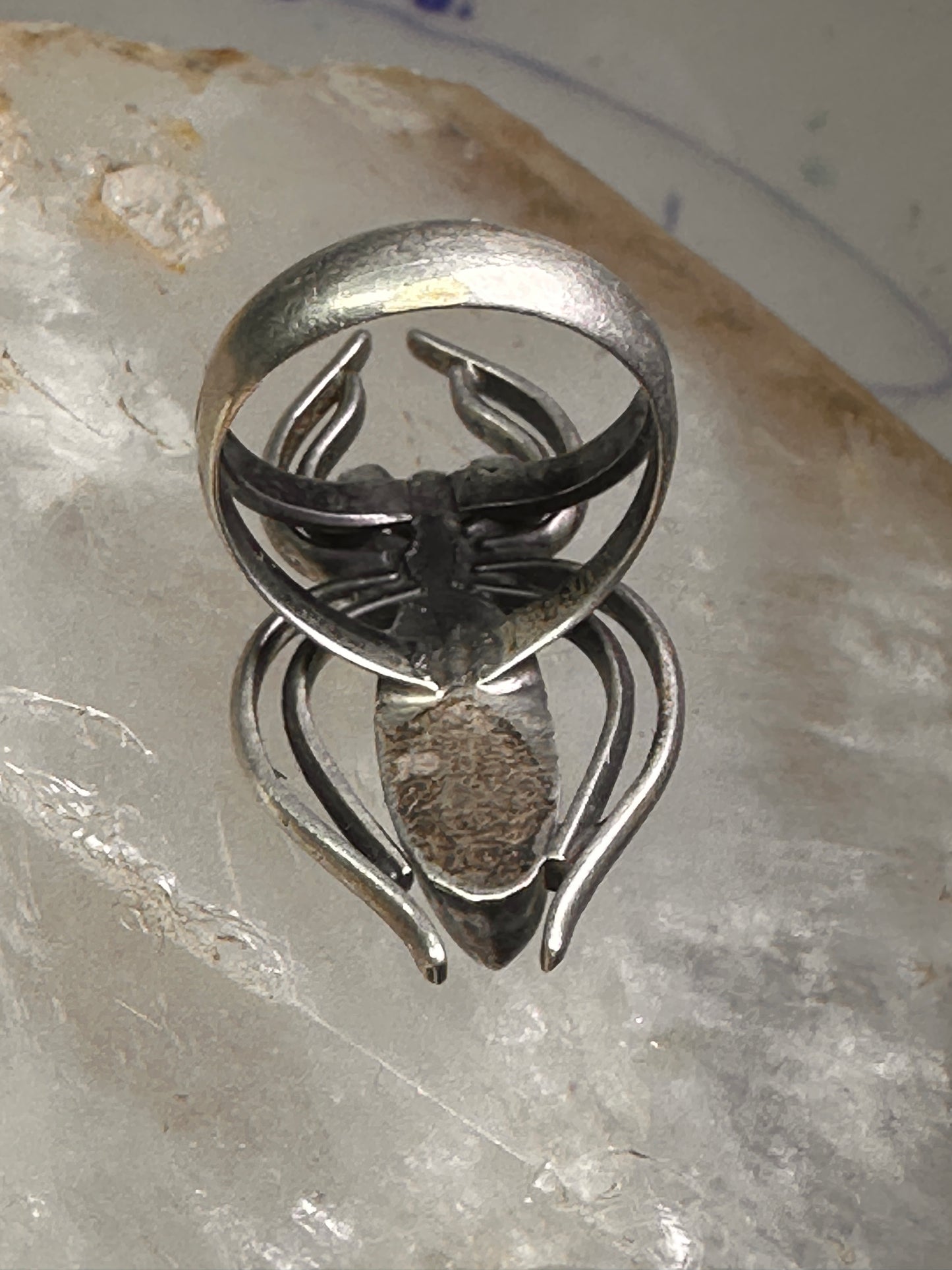 Navajo Ring Spider Turquoise band size 5.5 sterling silver men women