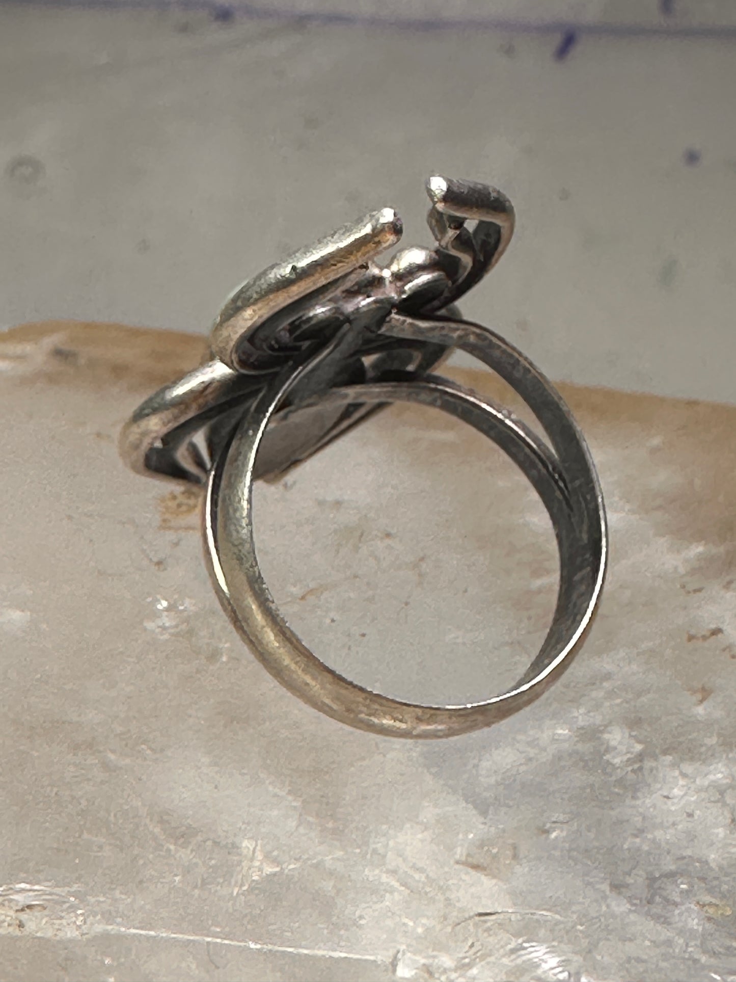 Navajo Ring Spider Turquoise band size 5.5 sterling silver men women