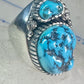 Navajo ring turquoise Size 10.75 Heavy sterling silver women men signed WT