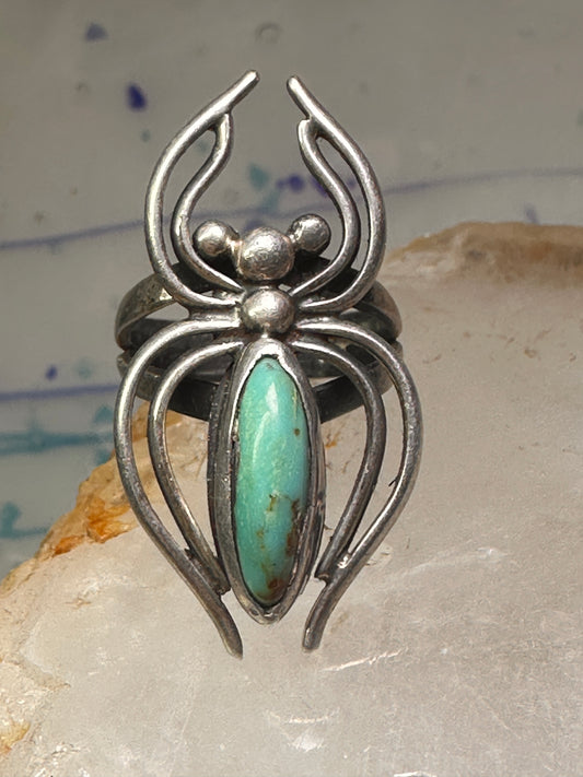 Navajo Ring Spider Turquoise band size 5.5 sterling silver men women