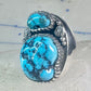 Navajo ring turquoise Size 10.75 Heavy sterling silver women men signed WT