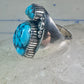 Navajo ring turquoise Size 10.75 Heavy sterling silver women men signed WT