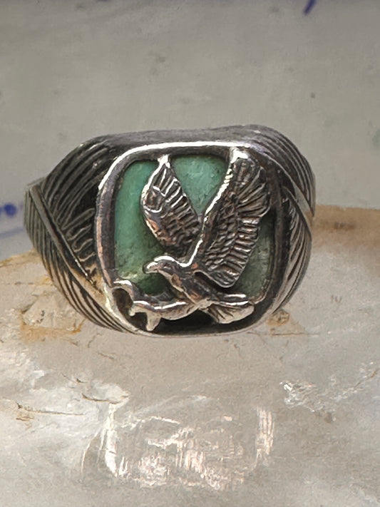 Eagle Ring southwest Turquoise band size 13.2 sterling silver men women