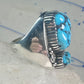 Navajo ring turquoise Size 10.75 Heavy sterling silver women men signed WT