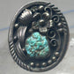 Vintage Sterling Silver Royston Green Turquoise Flower Leaf Ring Size 9 9.50 925
