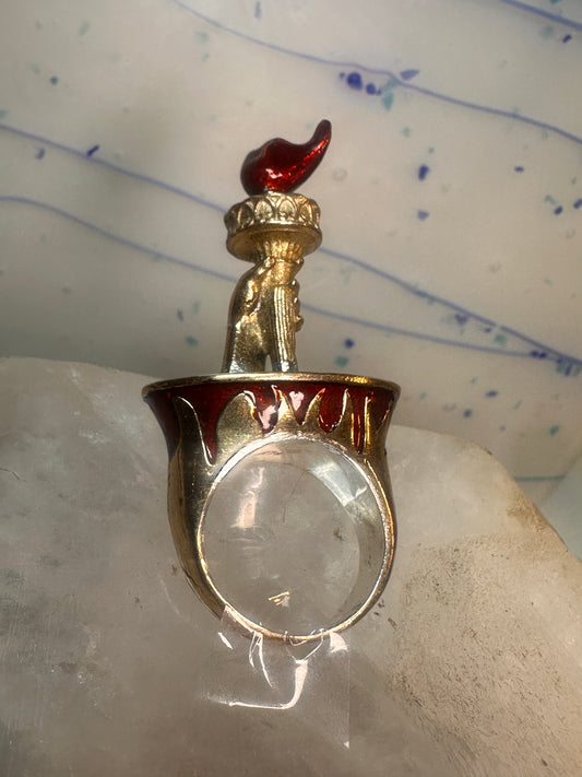 Statue of Liberty flame ring size 8 sterling silver women
