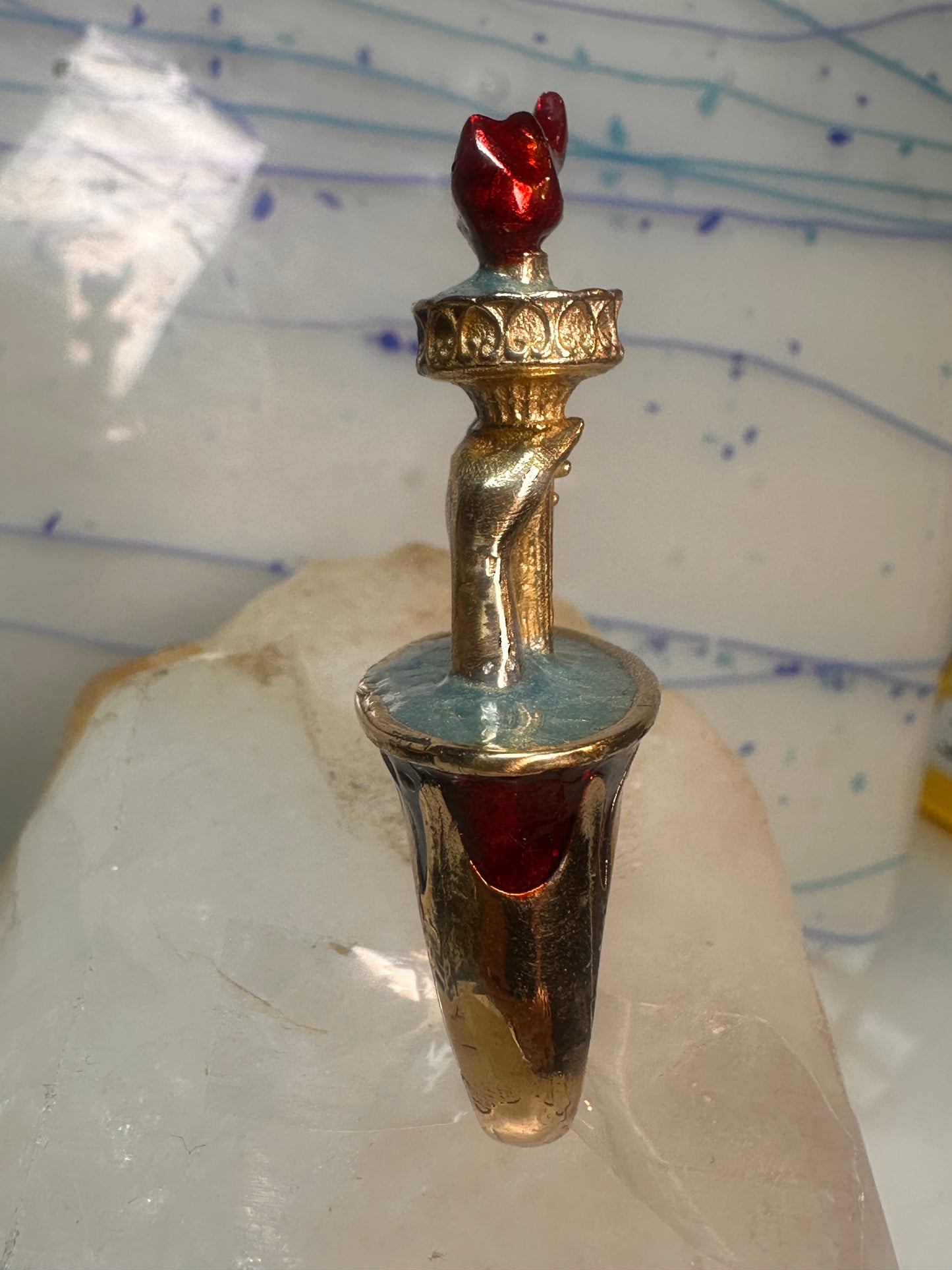 Statue of Liberty flame ring size 8 sterling silver women