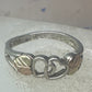 Black Hills ring double heart band Valentine size 7.25 sterling silver women