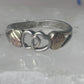 Black Hills ring double heart band Valentine size 7.25 sterling silver women