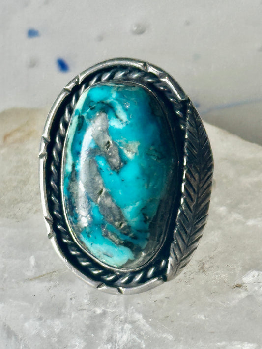 Navajo ring size 6.25 turquoise sterling silver women AS IS