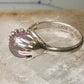 Hands ring size 6 amethyst orb ball globe band sterling silver women