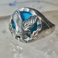 Black Hills Gold ring turquoise Eagle Size 7.25 sterling silver women men
